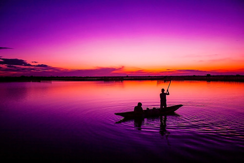 Pesca en el amanecer