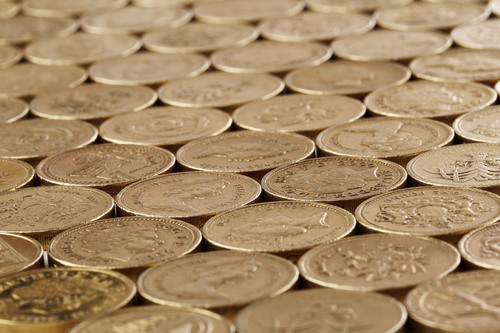 Coins arranged on background
