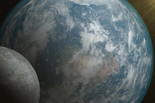 Planeet aarde en de maan