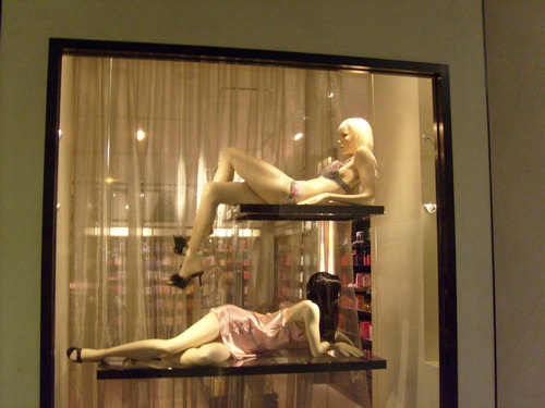 Vitrine da loja de lingerie