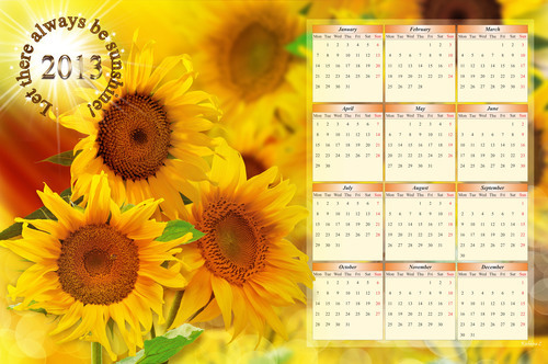 Квіткові календар на 2013 рік
