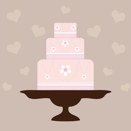 Ilustração de bolo de casamento