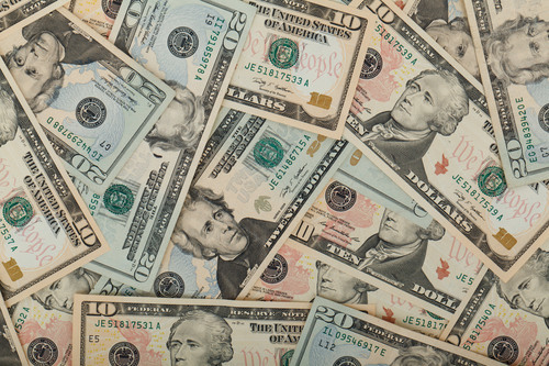 Close up of usa dollars