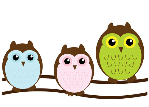 Cute owl family illustration