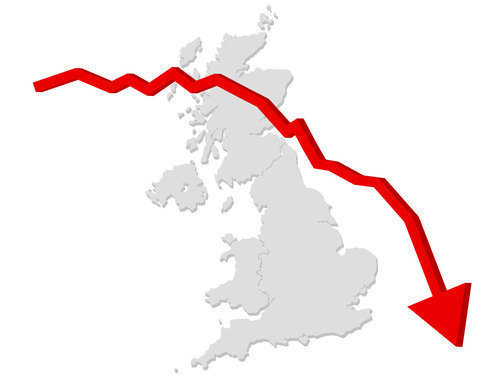Brittiska nedgång på karta