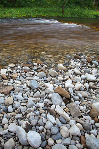 Stones on a river beach