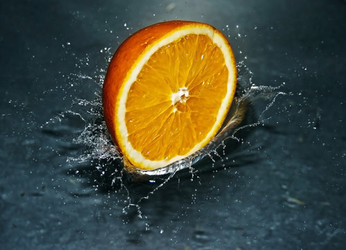 Orange in a water