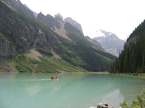 Small canoe on the lake