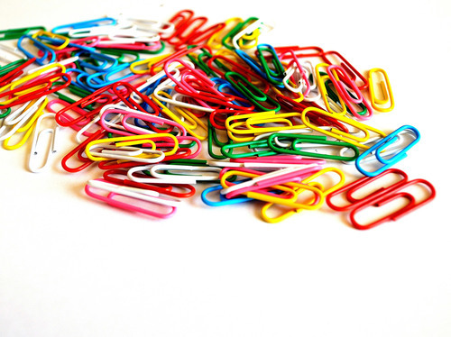 Multicolored paperclips