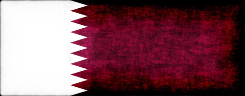Qatar flag with filthy stains