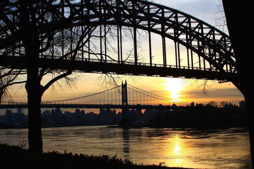 Most v západu slunce