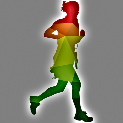 Runner glossy silhouette