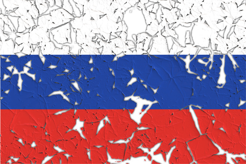 Russian flag with holes