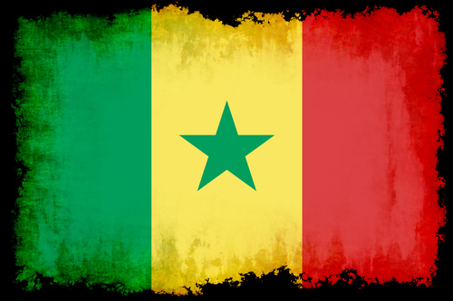 Senegals flagga med svart ram