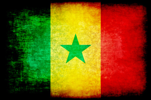 Senegals flagga mörk textur