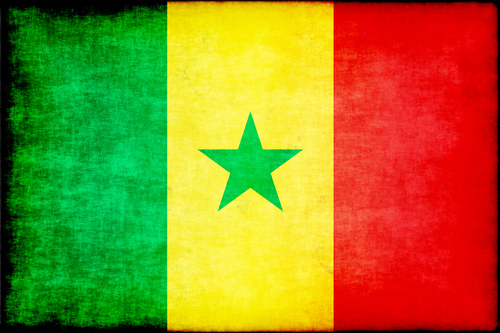 Senegalská vlajka grunge textura