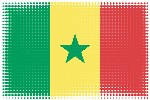 Bandera de Senegal con efecto de trama de semitonos