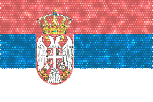 Serbian flag glittering dots