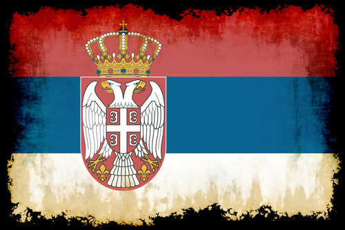 Effet grunge de drapeau serbe