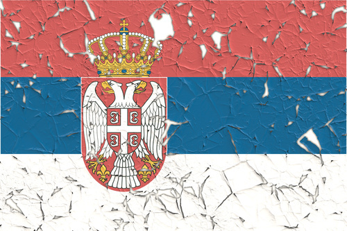 Flag of Serbia with holes