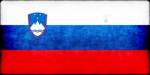 Slovenska flaggan med bläck fläckar