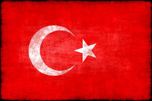 Den turkiska flaggan med grunge konsistens