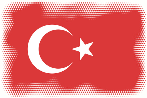 Turkish flag halftone pattern