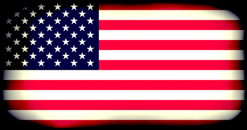 Bandera americana con bordes negros