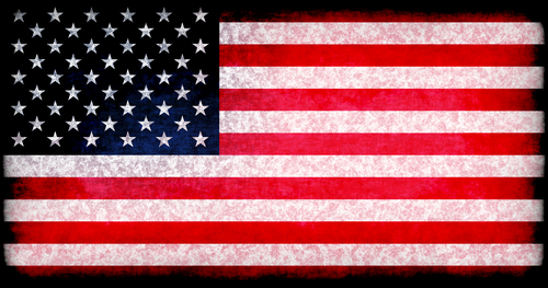 Bandeira americana com sobreposição de escura