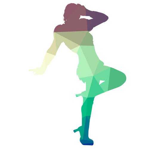Female person color silhouette