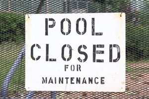 Zwembad gesloten teken