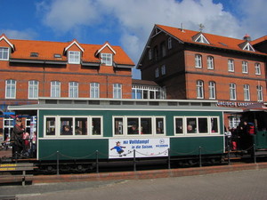 Antique train wagon in the town.