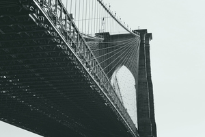 Brooklyn Bridge in black and white