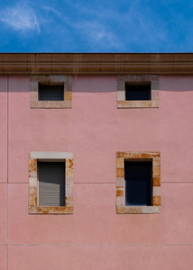 Pink building facade