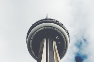 Horní části CN Tower Pod Toronto
