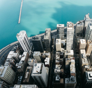 Вид на воздух Чикаго, США