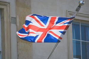 Bandiera britannica nel vento