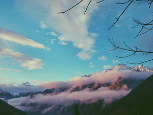 Cloud-shrouded peaks