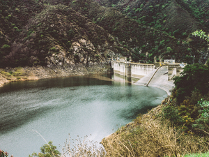 River dam image