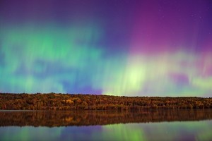Colorful aurora borealis