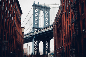 Visa på Brooklyn Bridge