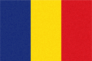 Rumäniens flagga med grynig konsistens
