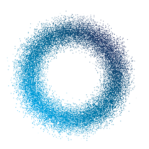 Blauw gestippelde cirkel