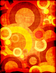 Bright yellow background with circles