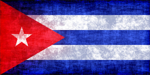 Cubaanse vlag met inkt vlekken