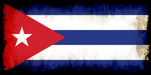 Flag of Cuba with ink stains