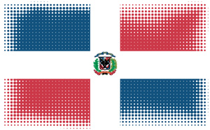 Bandiera della Repubblica Dominicana in mezzitoni