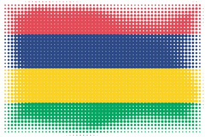 Mauritian flag in dotty patter