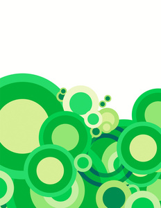 Groene cirkels retro patroon
