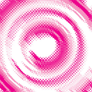 Pink halftone pattern round shape